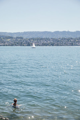 Ausblick vom Hotel auf den Zürichsee